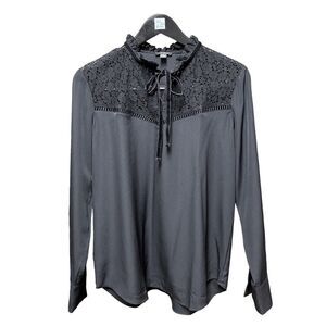 🌟70% OFF🌟 Ann Taylor Black Lace Neck Long Sleeve Blouse
